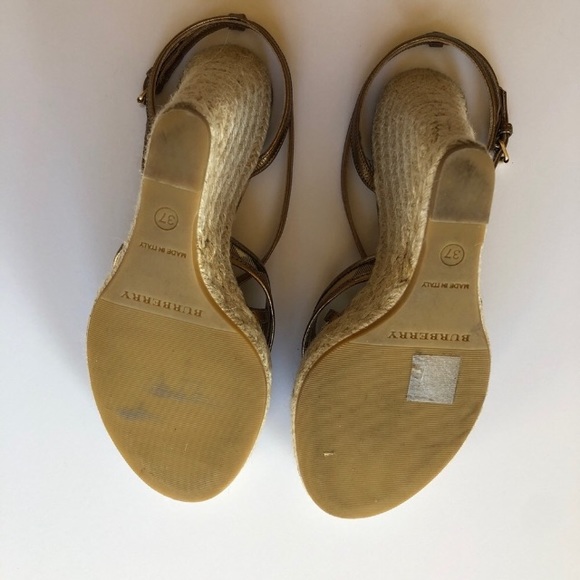 Burberry Espadrille Sandals Wedges Sz 37. Never Worn. - Picture 3 of 5